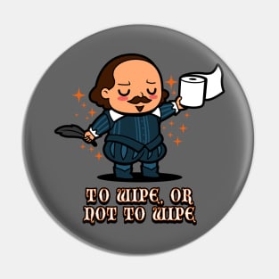 Funny Cute Kawaii Shakespeare Retro Vintage Toilet Paper Humor Meme Pin