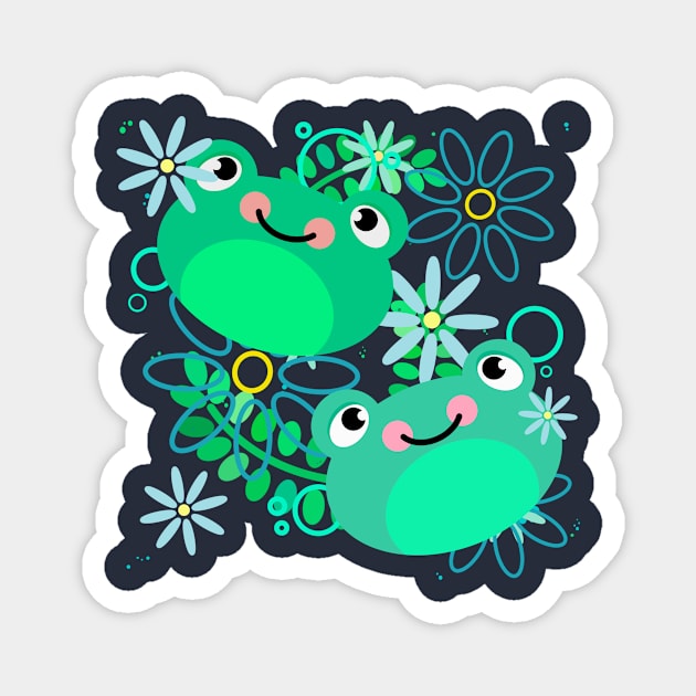 Frog Friends Magnet by alightedsylph