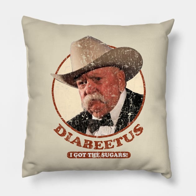 RETRO DIABEETUS I GOT THE SUGARS! Pillow by Brown777