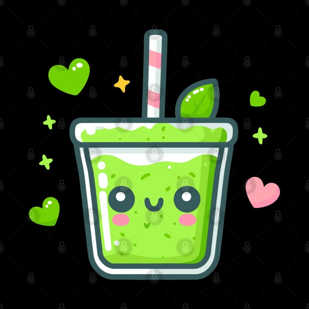 Cute Kawaii Green Smoothie for Vegans and Vegetarians | Kawaii Style Healthy Diet by Nora Liak