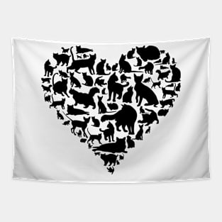 Cat Lover Heart - Cat Owner Gift print Tapestry