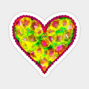 Colorful neon ornamental heart Magnet