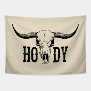 Howdy and skull Tapestry