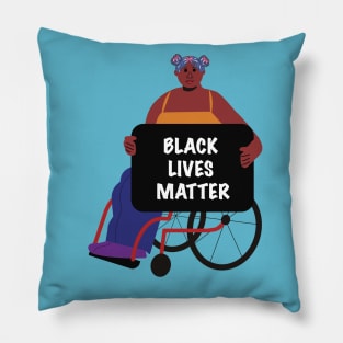 Black Activist in a Wheelchair: Black Lives Matter Pillow