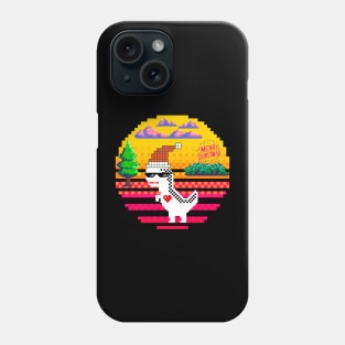 Dinosaur Santa Chrismas Pixel  Art Phone Case