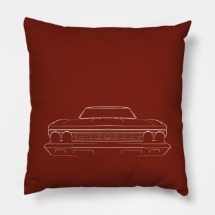 1966 Chevy Chevelle SS - front stencil, white Pillow