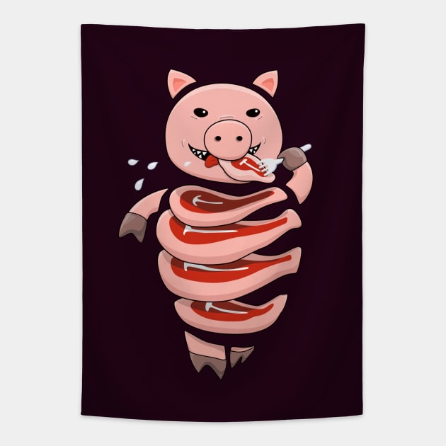 Self-Eating Pig Tapestry by Boriana Giormova