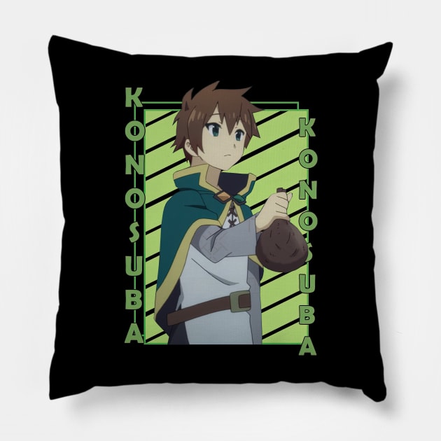 Kazuma Satou Kono Subarashii Sekai ni Shukufuku wo Color Stripe Pillow by CarolIrvine