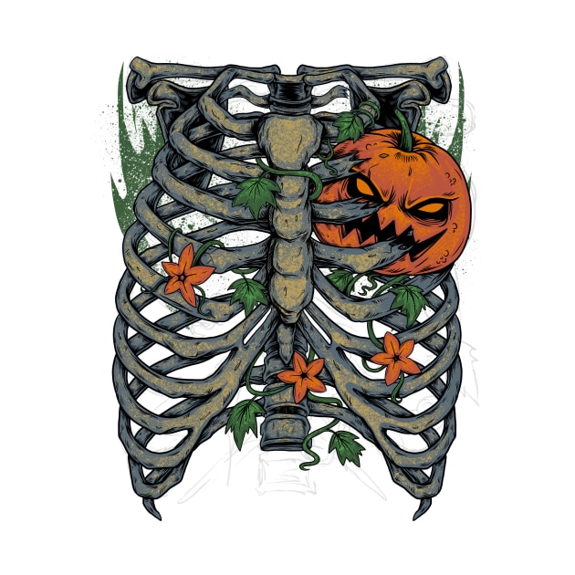 Jack O Lantern Halloween Rib Cage by Evoke Collective