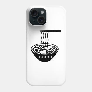 Simple Black and White Outline Ramen Logo Art Phone Case