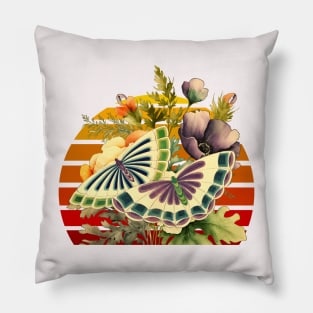 cute colorful Flowers and Butterfly Pillow