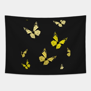 Yellow Butterfly Pattern Tapestry