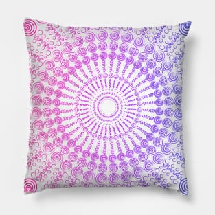 Geometric Rainbow Spiral Pillow