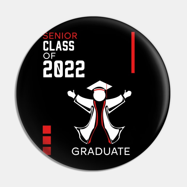 Proud graduation class of 2022 red Pin by HCreatives