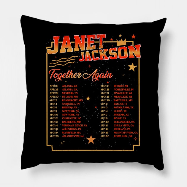 Janet Jackson Vintage Tour Concert Pillow by Evergreen Daily