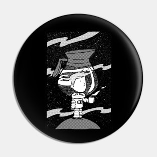 Java-naut Black and White Pin