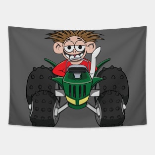 Offroad 4x4 Tractor Truck Cartoon Tapestry