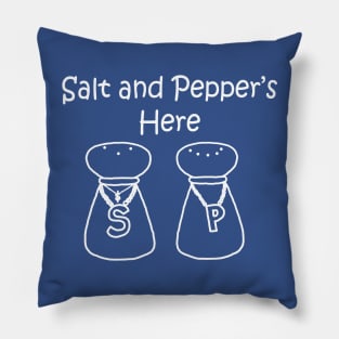 Salt and Pepper's Here White Pocket Pillow