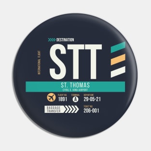 St. Thomas (STT) Airport Code Baggage Tag Pin