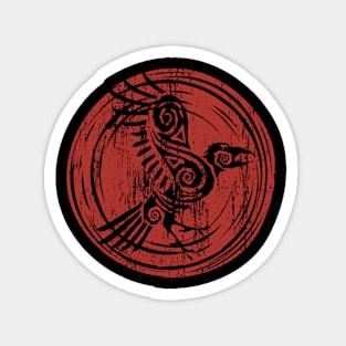 Distressed Raven - Viking Mythology Design Magnet