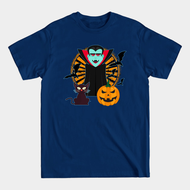 Halloween Vampire Cat Pumpkin Bats - Halloween - T-Shirt Halloween Vampire Cat Pumpkin Bats - Halloween - T-Shirt