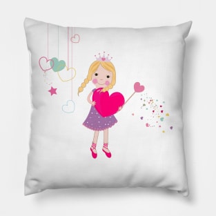 Love fairy holding heart Pillow