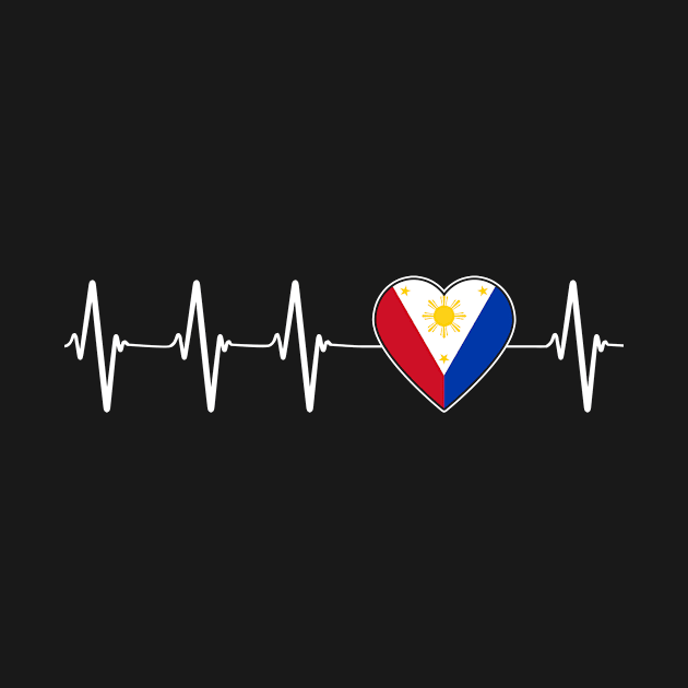 Filipino Heartbeat I Love Philippines Country Flag Heart Family by Eyes4