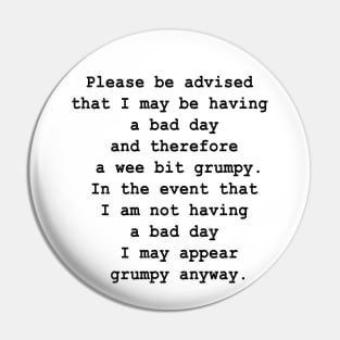 Grumpy Pin