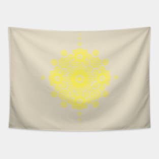 Boho Floral Pattern in Yellow Tapestry