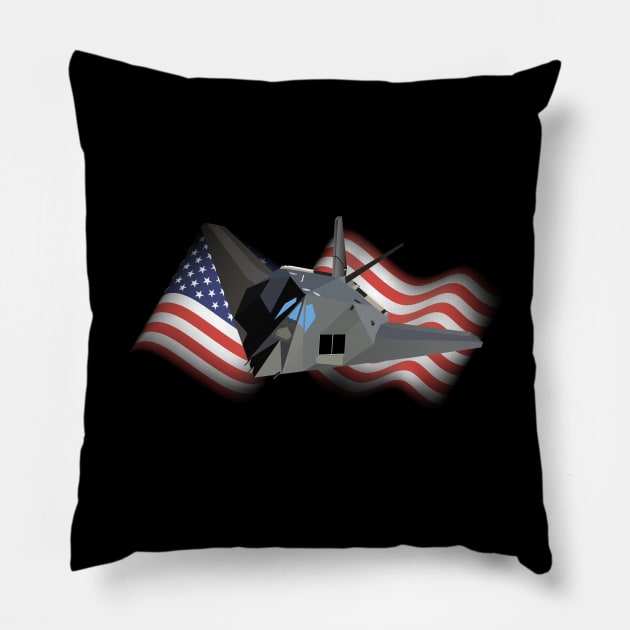 American Stealth Attack Aircraft F-117 Pillow by NorseTech