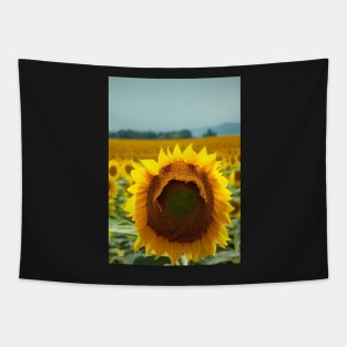 SIMPLE SUNFLOWER WITH PALE BLUE SKY Tapestry