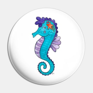 Watercolor Seahorse Pin