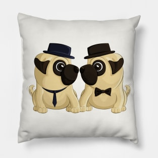 Groom Pugs Pillow