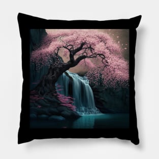 Cherry Blossom Waterfall Pillow