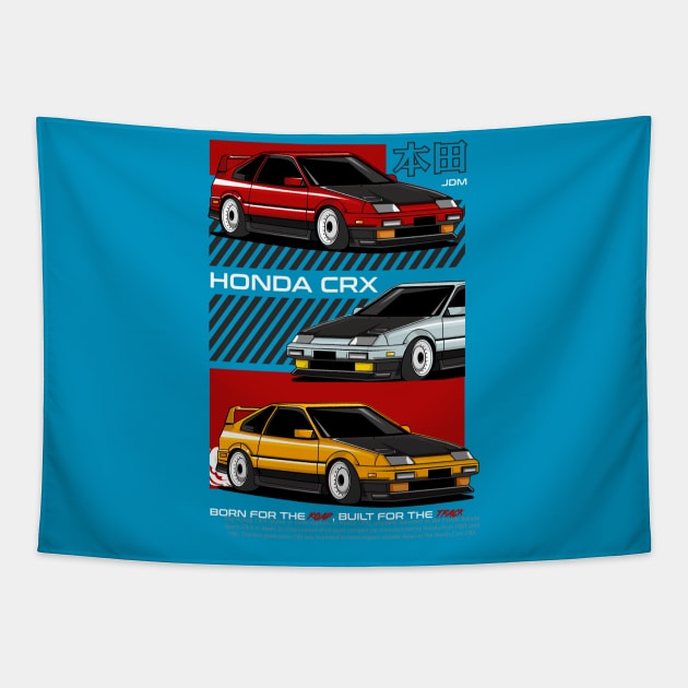 Retro Honda CRX Tapestry by Harrisaputra