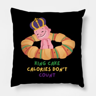 King Cake Calories Don't Count Pillow