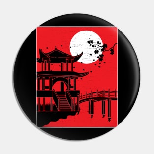 Cool Japanese Temple design Pin