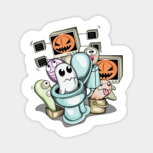 halloween skibidi toilet Magnet