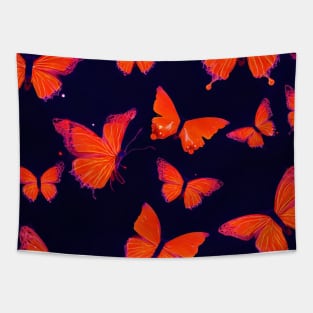 neon butterflies Tapestry