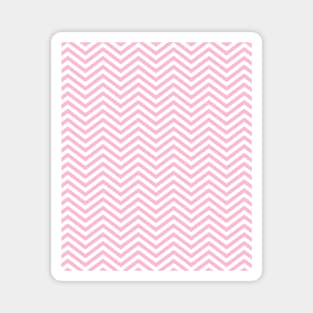 Simple Pink and White Chevron Pattern Magnet