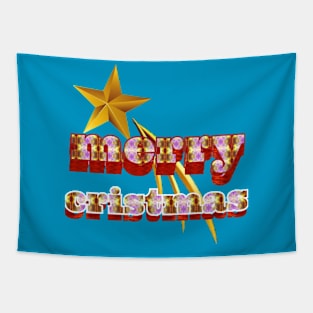 Merry cristmas  text art design. Tapestry