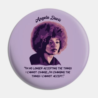 Angela Davis Portrait and Quote Pin