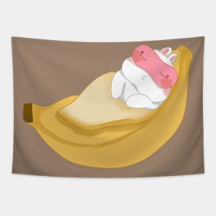 Sleppy Bunny inside the Banana Bed _ Bunniesmee Tapestry