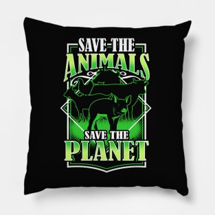 Save The Animals Save The Planet Pillow