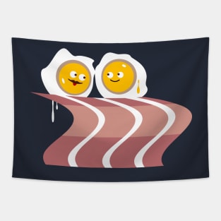 Funny fried eggs in bed Tapestry