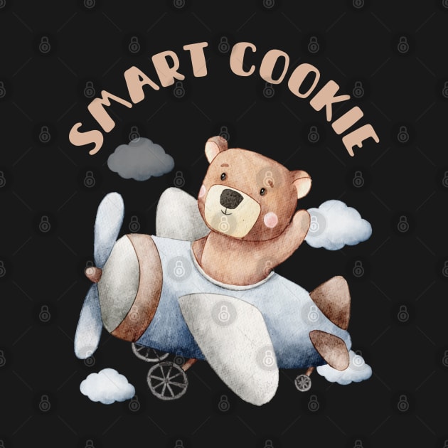 Smart Cookie Sweet little bear flying a helicopter cute baby outfit by BoogieCreates