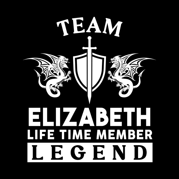 Elizabeth Name T Shirt - Elizabeth Life Time Member Legend Gift Item Tee by unendurableslemp118