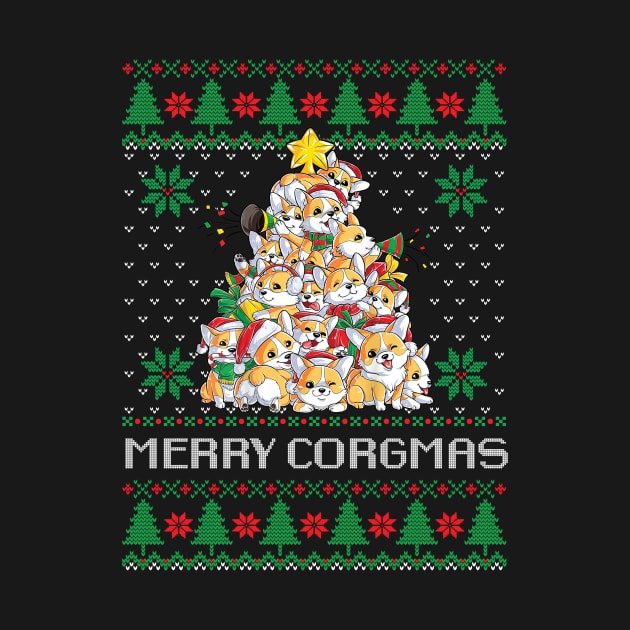 Merry Corgmas Corgi Tree Design by Ampzy