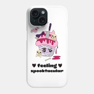 Cute and creepy Halloween mummy cup cake feeling spooktacular Phone Case