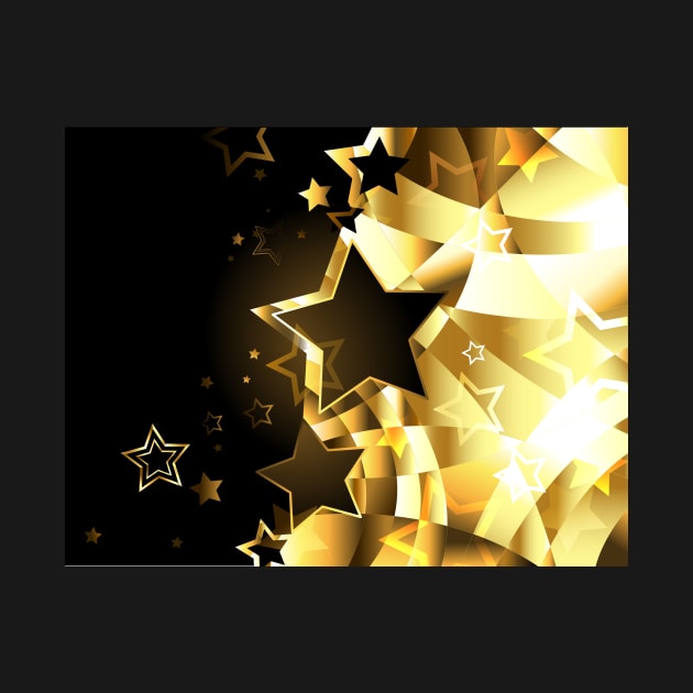 Abstract golden background with stars by Blackmoon9